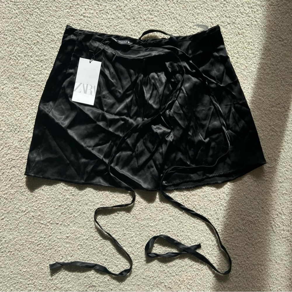 NWT Zara Satin Wrap Skirt